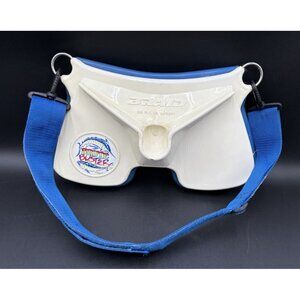 Vtg Braid Fishing Belt Rod Holder Adjustable Fighting Waist Belt Padded White